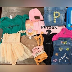 Huge Custom Peyton “P” monogrammed personalized lot! Size NB to 2T EUC